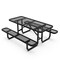 Flash Furniture Rectangle Picnic Table, Black, Metal, Mesh Top, 72-1/4 in L SLF-EML-72-BK-GG - alternate 4
